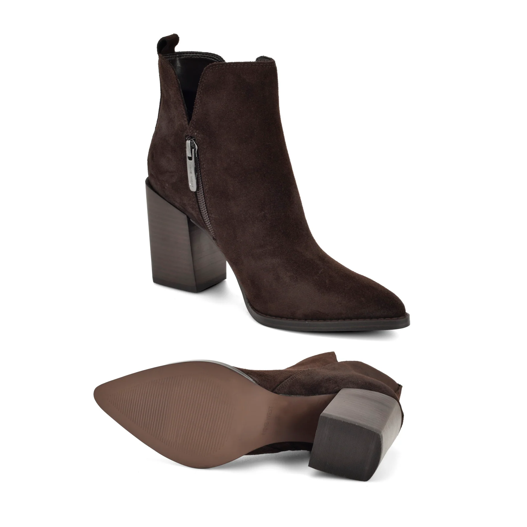 Birds Block Heel Leather Booties - Image 4