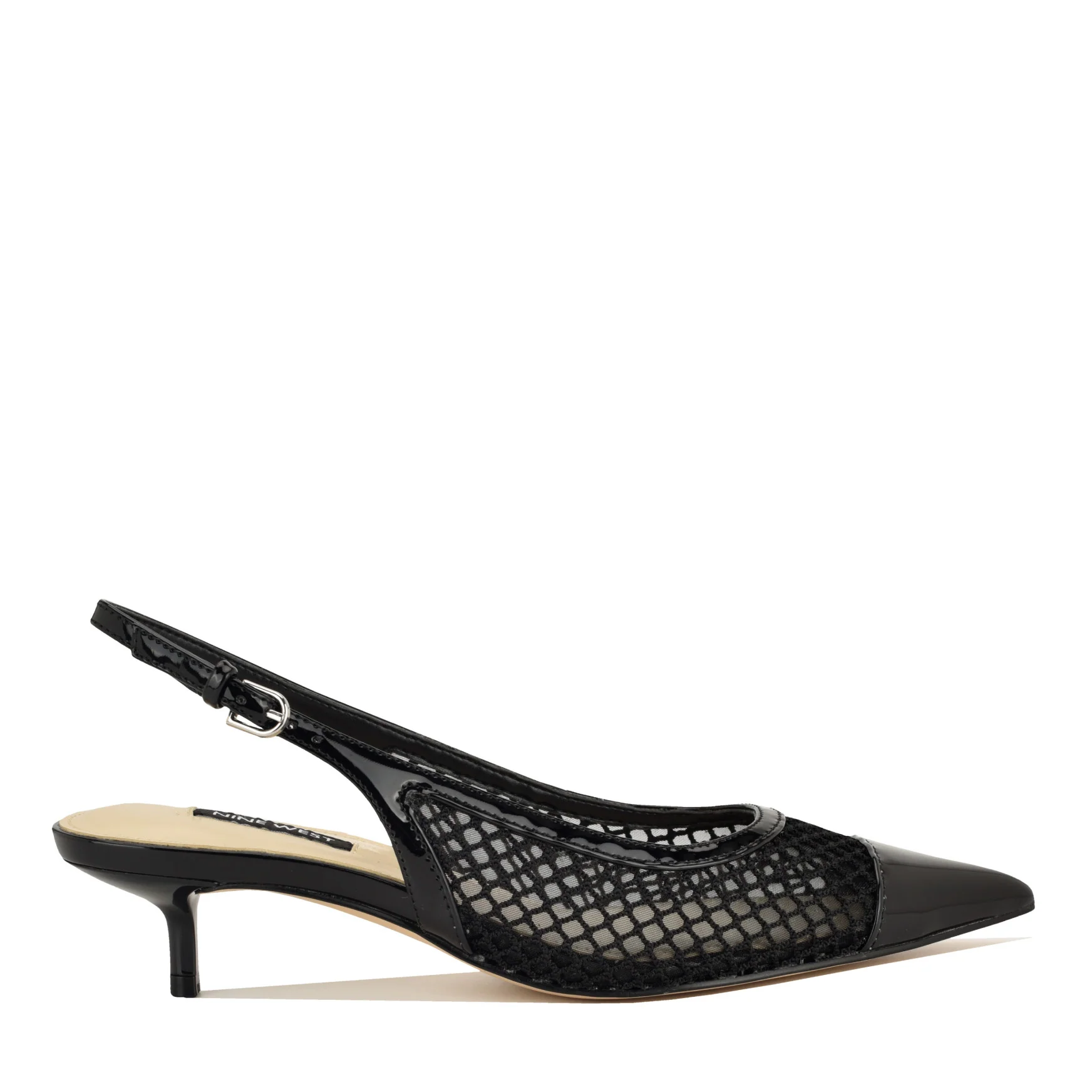 Eraya Mesh Kitten Heel Slingback Pumps